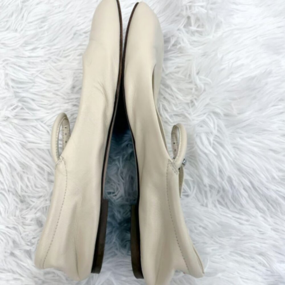 Aeyde 'Uma' Off-White Cream Leather Ballet Flats - Picture 9 of 10